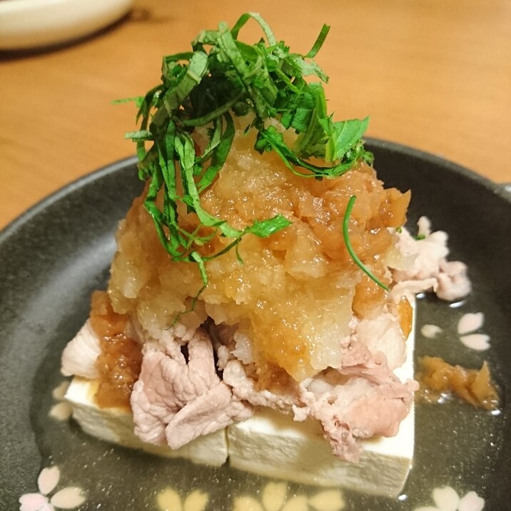 豚と豆腐の梅ぽん酢おろし